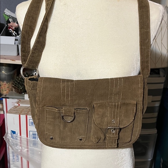 Joe Boxer Brown Corduroy Hobo Bag - Picture 1 of 2